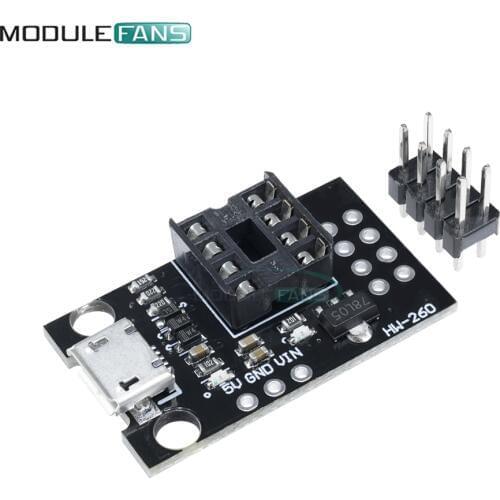 Pluggable Development Bare Board For ATtiny13A ATtiny25 ATtiny45 ATtiny85 Programming Editor Micro Usb Power Connector Module