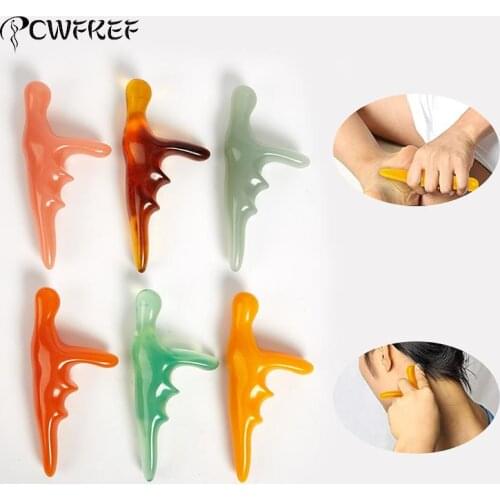 Resin Beeswax T-Shaped Thumb Massage Cone Body Massage Tool Deep Muscle Relax Massage Triangle Acupuncture Stick Meridian Tool