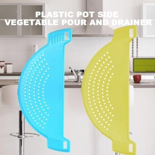 Drainer Board Half Moon Shape Vegetable Washing Heat Resistant Pot Funnel Strainer for Kitchen Gadgets
