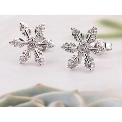 New Fashion Crystal Earring New Earring Cute Snowflake Earrings For Women Jewelry Christmas Gift