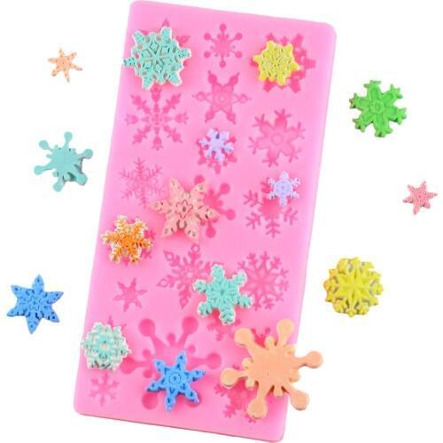 Snow Snowflake Shape Silicone Cake Mold Bakeware Mould For Chocolate Soap Candy Christmas Fondant Cake Decorating Tools