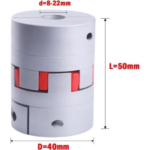 Shaft Coupler D40L50 D40L55 D40L66 Flexible Connector 6mm To 22mm 8/9/10/11/12/13/14/15/22mm Coupling Motor CNC 3D