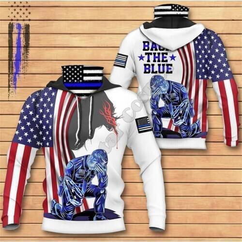 BACK THE BLUE 3D Printed Hoodies Harajuku Fashion Sweatshirt Women Men Casual Pullover Hoodie Mask Warm Drop Shipping 02