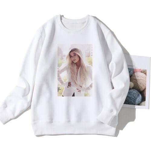 Ariana Grande Print Ins Crop Top Hoodies Women Ladies Sweatshirt Pullover Long Sleeve Casual Tumblr Female Harajuku Sport Girl
