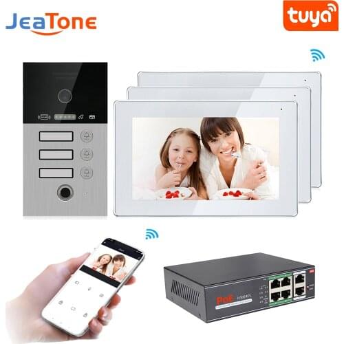 Jeatone Wireless IP Video Intercom For Apartment Villa Fingerprint Password Unlock With Remote Unlock & Motion Detection 120