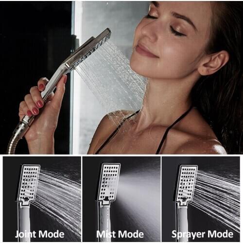 Vidric Vidric LCD Digital Display Shower Faucet Set Rain Shower Head 3-way Handshower Digital Display Mixer Tap Bathroom Shower
