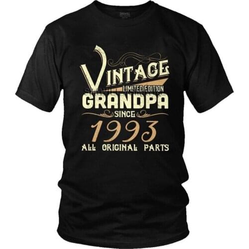 Vintage Grandpa Since 1993 Tshirt Men Tee Tops T Shirts Short Sleeve 28th Birthday Gift Man Myth Legend Daddy T-shirt
