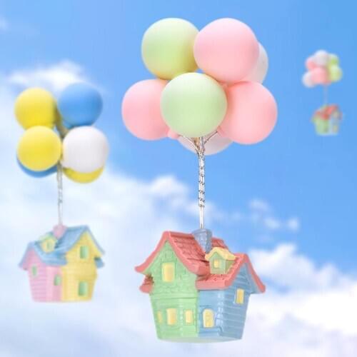 Balloon Flying House Garden Figurine Decoration Resin Craft Garden Decor Statue Home Decoration Crafts Ornaments