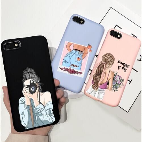 Candy Silicone Beautiful Girl Sunflower Daisy Case For Huawei Y5 Lite 2018 DRA-LX5 Y5 2018 Y 5 Prime Soft Back Cover Case Bumper