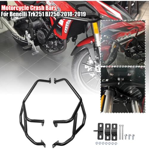 Motorcycle Upper Engine Bumper Guard Crash Bars Protector Steel For Benelli TRK251 BJ250 2018 2019 Bumpers Safty Accessories