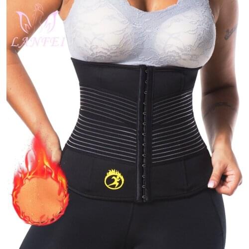 LANFEI Women Sauna Sweat Waist Trainer Belt Hot Thermo Neoprene Compression Body Shaper Corset Workout Fitness Slimming Strap