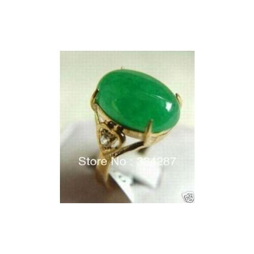 Green stone ladys ring size 7 8 9