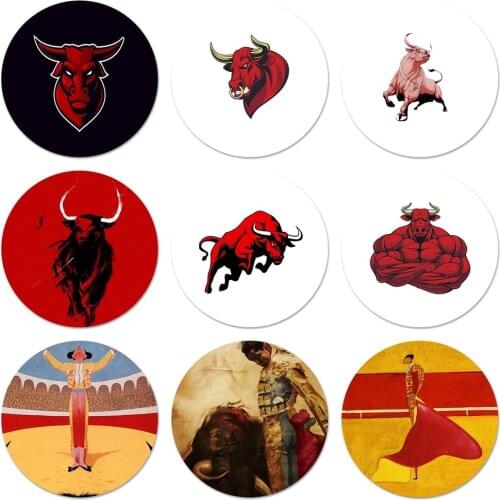 58mm Spanish bullfighter The Bull Icons Pins Badge Decoration Brooches Metal Badges For Backpack Decoration