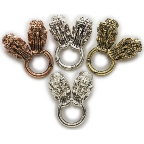 1 Set Dragon Head Shaped Toggle Hook Clasps Connectors Findings Jewelry Making For Leather Bracelet 72x25mm