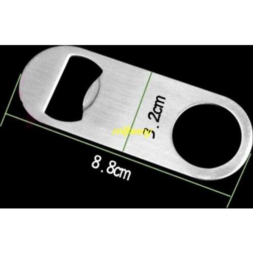 1000pcs/lot Fast shipping Mini Beer Bottle Opener Stainless Steel Flat Speed Bottle Cap Opener Remover Bar Blade 8.8x3.2cm