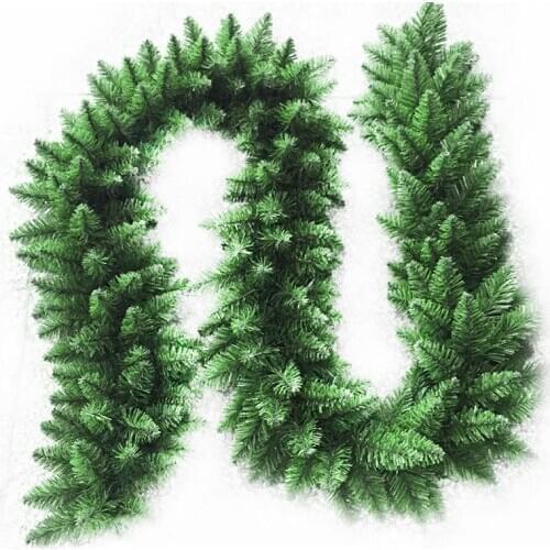 2.7m Artificial Green Christmas Garland Wreath Xmas Home Party Christmas Decoration Pine Tree Rattan Hanging Ornaments
