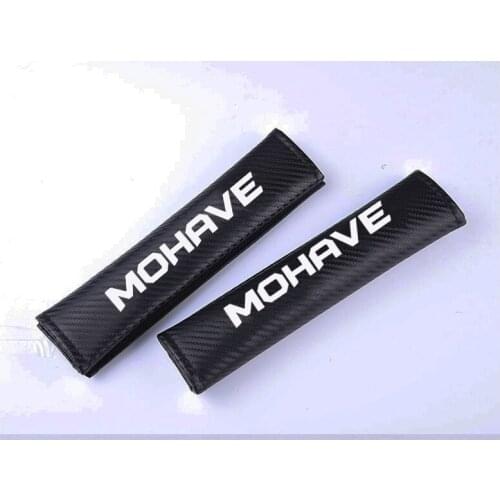 2pcs PU Carbon fiber texture Car Seat belt shoulder Pads for Kia Mohave Car Accessories