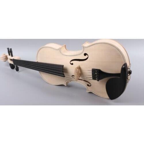 5 string 4/4 violin unfinished White Violin Ebony Fittings Maple spruce woodod