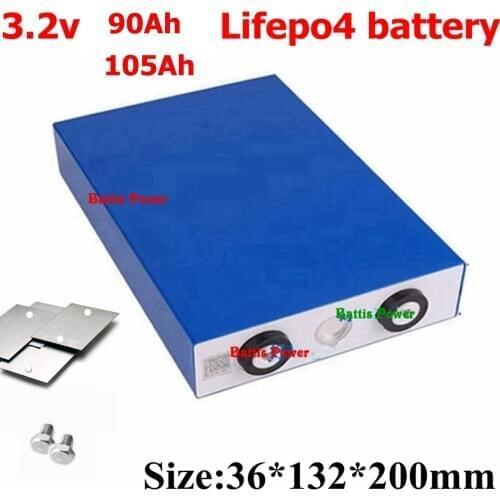 8pcs 3.2v Lifepo4 Battery 3.2v 90Ah 105Ah Lithium Battery Large Capacity 3C Discharge for Diy 12V 100Ah Solar Energy Storage RV