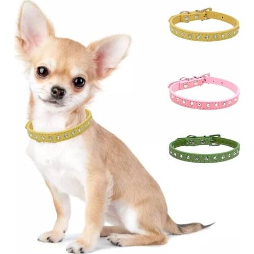 Diamond Dog Collar Glitter Rhinestone Leather Strap Cat Accessories For Small Large Breeds Dogs Super Shinging Puppy Sulpplies