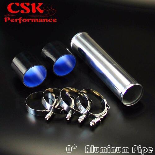 Aluminum Intercooler Turbo Piping pipe 70mm 2.75" + Silicone hose w/ T-clamps Black / blue/ red