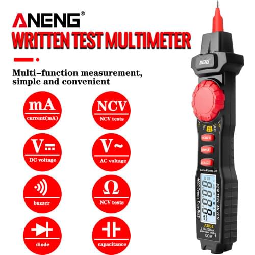 ANENG A3004 Multimeter Pen Type Meter 4000 Counts Non Contact AC/DC Voltage Resistance Capacitance Diode Continuity Tester Tool