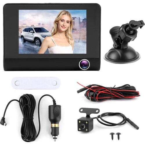 3.5in Car DVR 1080P HD Video Dash Cam 3 Camera Night Vision Driving Recorder