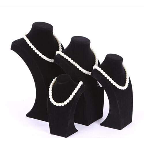 Velvet Necklace Bust Jewelry Display Stand Figure Necklaces Display Holder