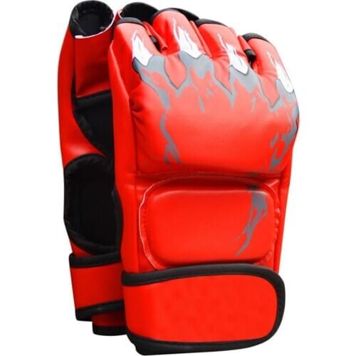 Adult MMA Boxing Sandbag Fight Combat Training Faux Leather Half Finger Gloves Fight Combat Training Faux Leather Half Finger