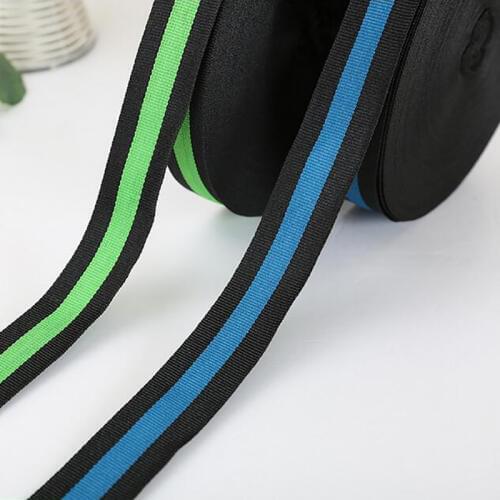 Webbing Black Background Stripes Ribbon Hot 25mm High Quality For Handwork Apparel sewing & Fabric Edge Accessories BBXY-0148