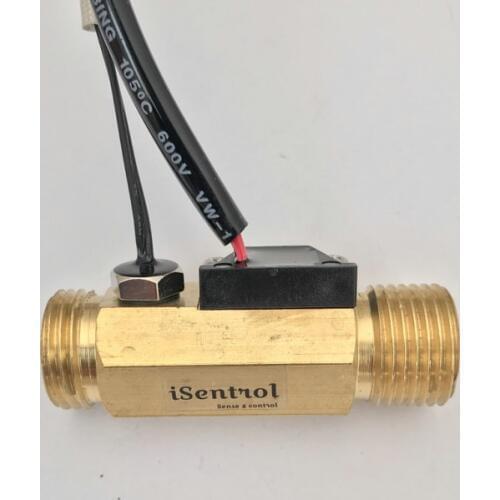 USC-HS21TLT Hall Effect Flow Sensor Water with NTC10K B=3950 Temp. Sensor Immersion Type 1-30L/min BSP G1/2" Turbine flowmeter