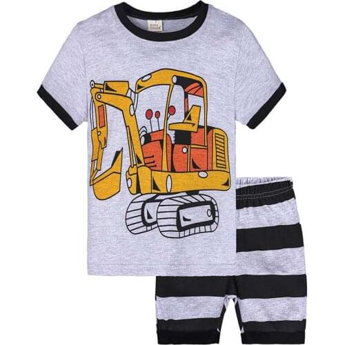 Children Clothing Set Baby boys Clothes set 2018 Kids Tracksuits for boys Sets excavator Pattern Baby boy leisure Outfits