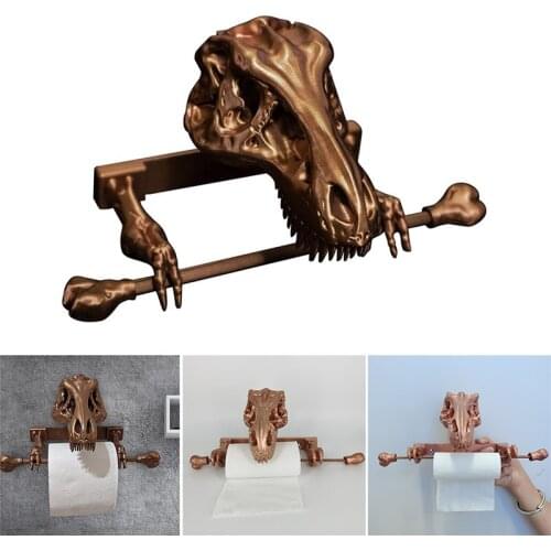 Dinosaur Skeleton Tissue Holder Creative Resin Toilet Paper Stand Multifunctional Roll Holder for Bathroom Bedroom SUB Sale