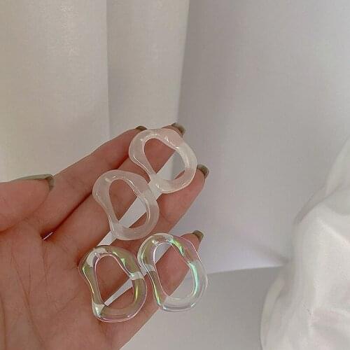 Korean Elegant Transparent Symphony Resin Earrings 2021 New Simple Irregular Geometric Earrings For Women Party Jewelry