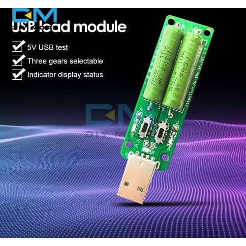 Resistor USB dc Electronic Load with Adjustable Switch 5V 1A Current/2A/3A Battery Capacity Discharge Voltage Resistance Tester