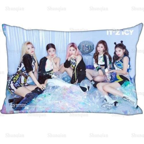 ITZY Kpop Star Pillowcase Satin Fabric Pillow Cover New Rectangle Zipper Pillow Cases Home Office Wedding Decorative 0512