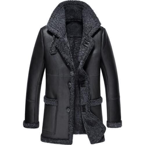 Mens Leather Jacket Natural Wool Fur Liner Coat Winter Jacket Men Genuine Sheepskin Luxury Warm Jackets 5xl Veste Homme MY1641