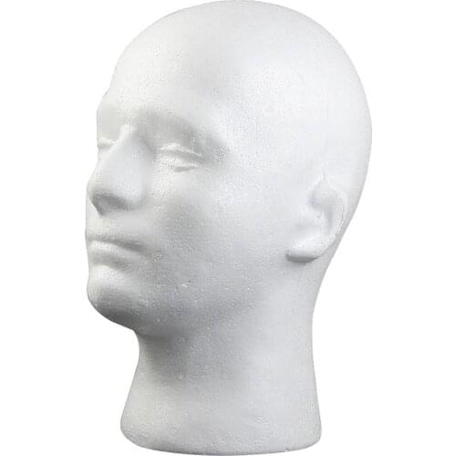 Styrofoam Foam Male Mannequin Manikin Head Model Wig Glasses Hat Display Stand