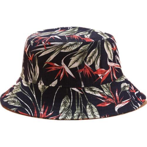 New 3D Flower Print Bucketi Hat Women Japanese Fahion Basin Hat Female Summer Outdoor Fat Top Sun Cap Hip-hop Fisherman Hats