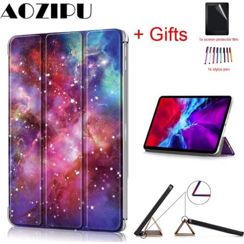 New Slim Translucent Case for iPad Pro 12.9 2020 12.9" Tablet PU Leather Magnetic Cover Funda for iPad Pro 12.9 Case
