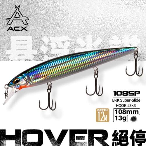 Original ACX-HOVER MINNOW Fishing lure 108mm 13g SUSPENDING BAIT Unique color For Fishing Bass GT Original