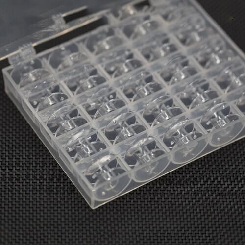 Sewing Machine Bobbins Spools Plastic sewing machine axis box 25 transparent bobbins, household sewing machine m storage box