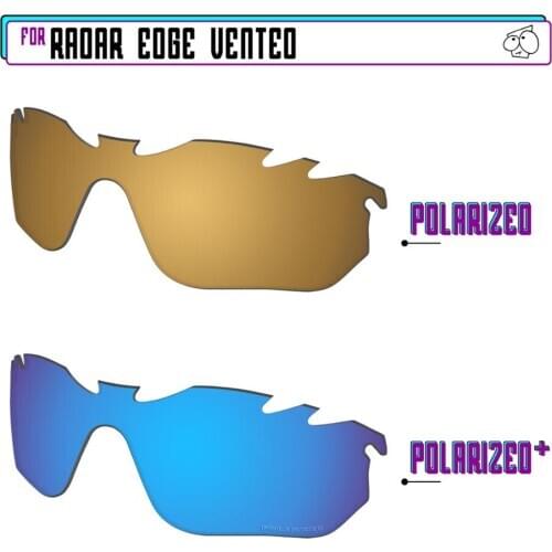EZReplace Polarized Replacement Lenses for - Oakley Radar Edge Vented Sunglasses - BlueP Plus-GunmetalP