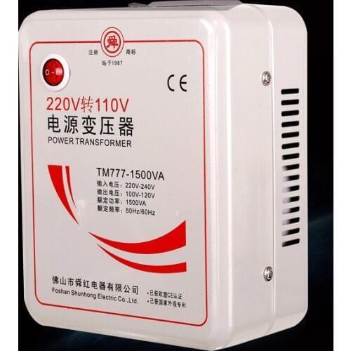 Fast Shipping TM777-1500VA 220v to 110v 1500W Step Down Voltage Converter Transformer Converts with pure copper coil