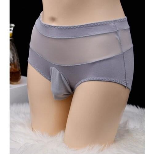 Transparent Mesh Breathable Gay Mens Sexy Cotton Briefs Lingerie Pouch Cock Socks Transsexuals Hot Underwear