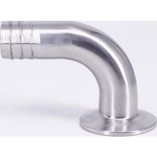 1.5" Tri Clamp x 25mm 1" Hose Barb 90 Degree Elbow SUS 304 Stainless Steel Sanitary Home Brew Beer Wine