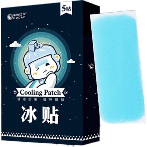 Cooling stickers for summer products Cool and refreshing hydrogel cartoon ice stickers 5pcs/box Free shipping