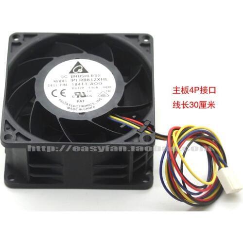 Detla Electronics PFR0812XHE 9H98 DC 12V 4.90A 80x80x38mm Server Cooling Fan