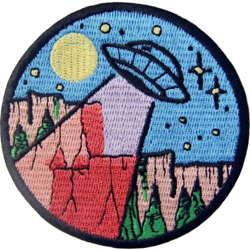 Embird Embroidery Embroidered Tactical Patch for Hat UFO In the Wild Explor Ceo-Friendly Handmade 3D Iron on Badge