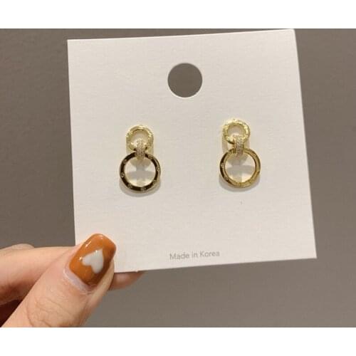 ZDMXJL 2021 New Fashion Womens Earrings Fine Simple Metal Geometry Round Earrings For Women Party Jewelry Gifts Drop-shipping